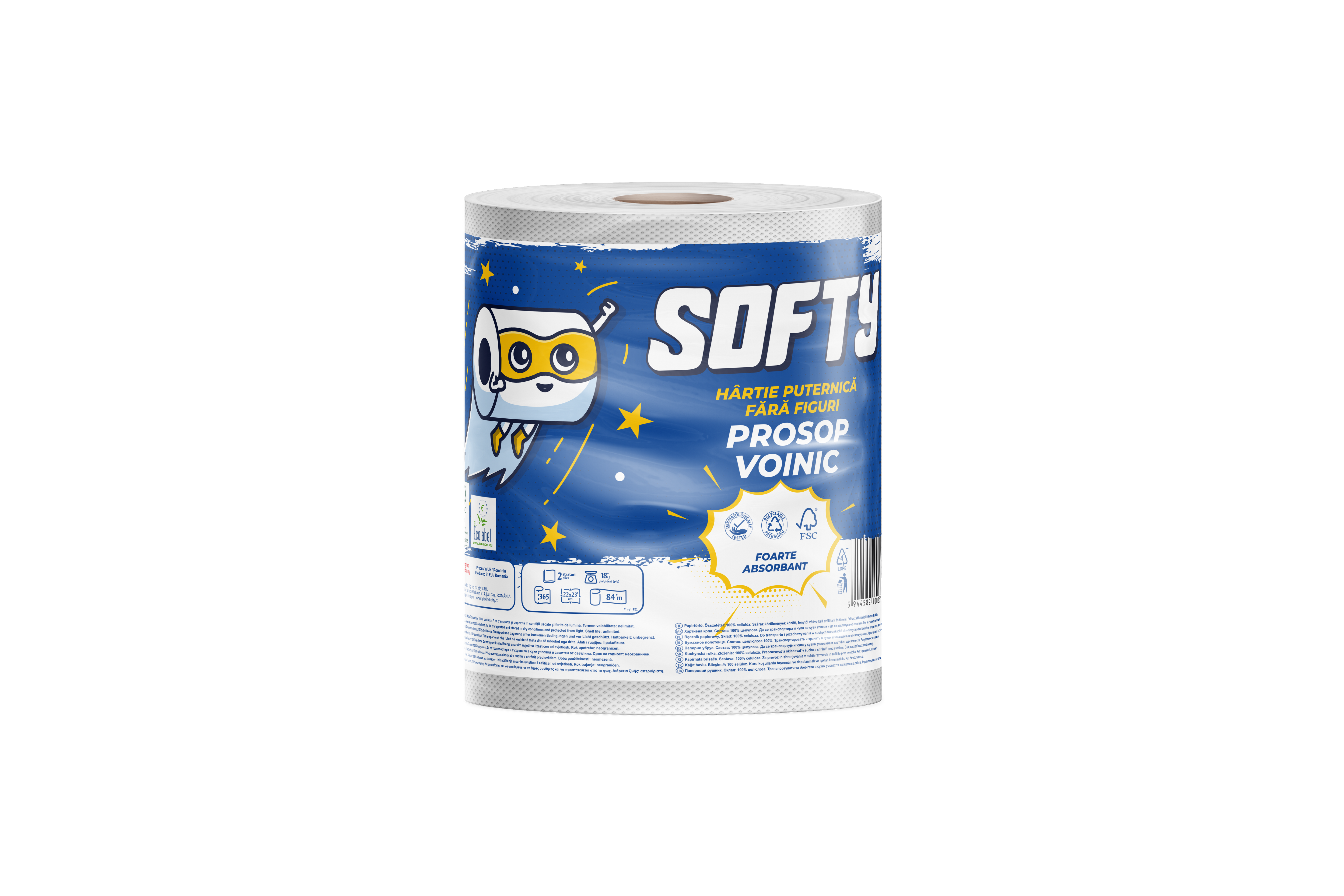PROFESSIONAL TOWEL SOFTY 2-PLY,1 ROLL,365 SHEETS -84M