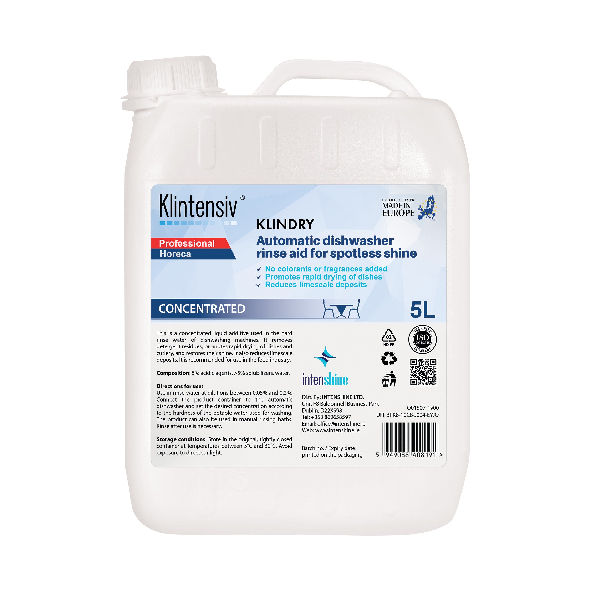 KLINDRY PROFESSIONAL – AUTOMATIC DISHWASH RINSE ADDITIVE