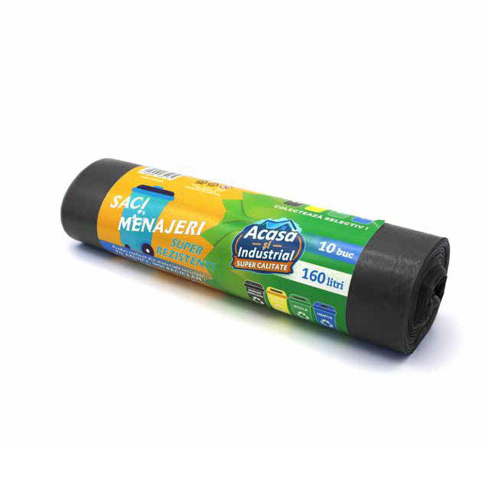 BLACK HOUSEHOLD BAGS 160 LITERS 420 GR