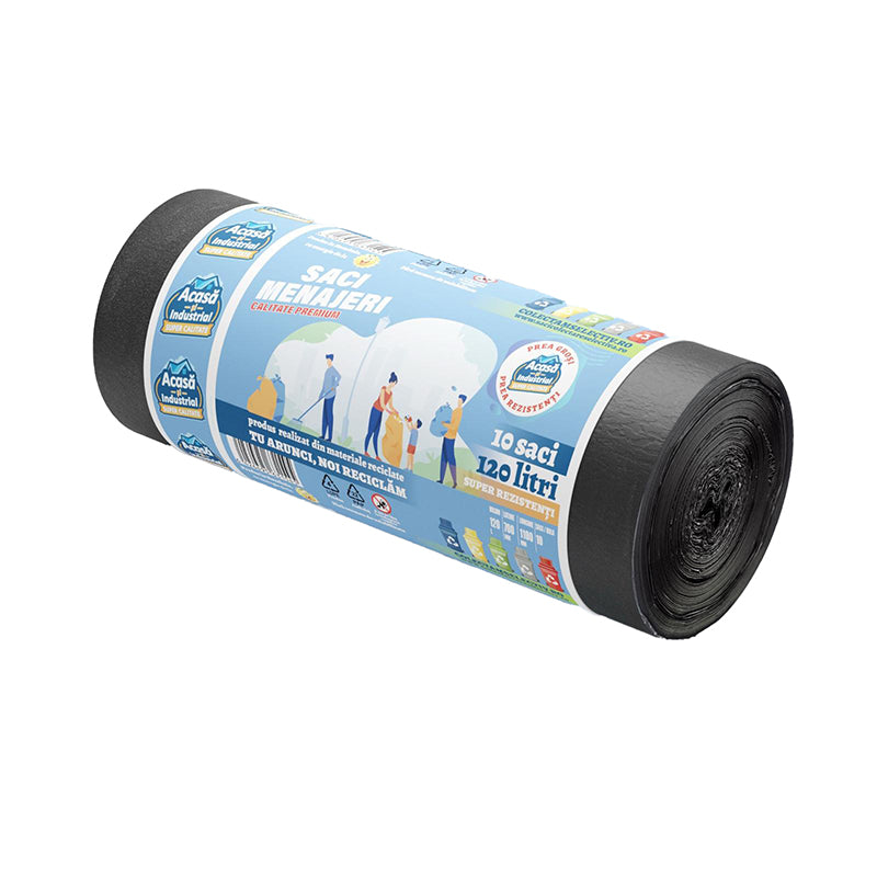BLACK HOUSEHOLD BAGS 120 LITERS 400 GR